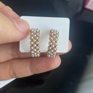 stainless steel pearl hoops